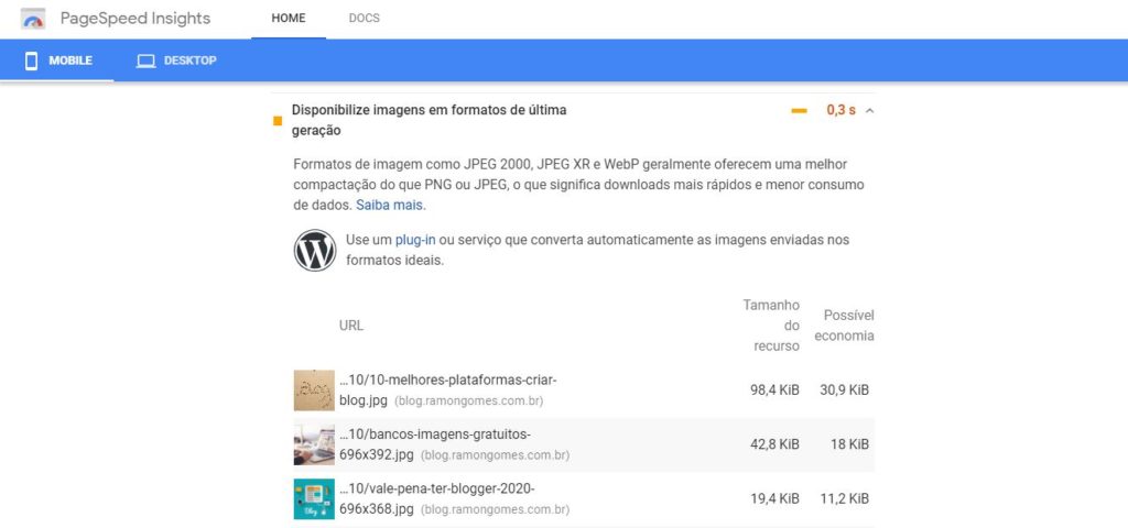Pagespeed Insights - Ferramenta do Google para monitoria de desempenho